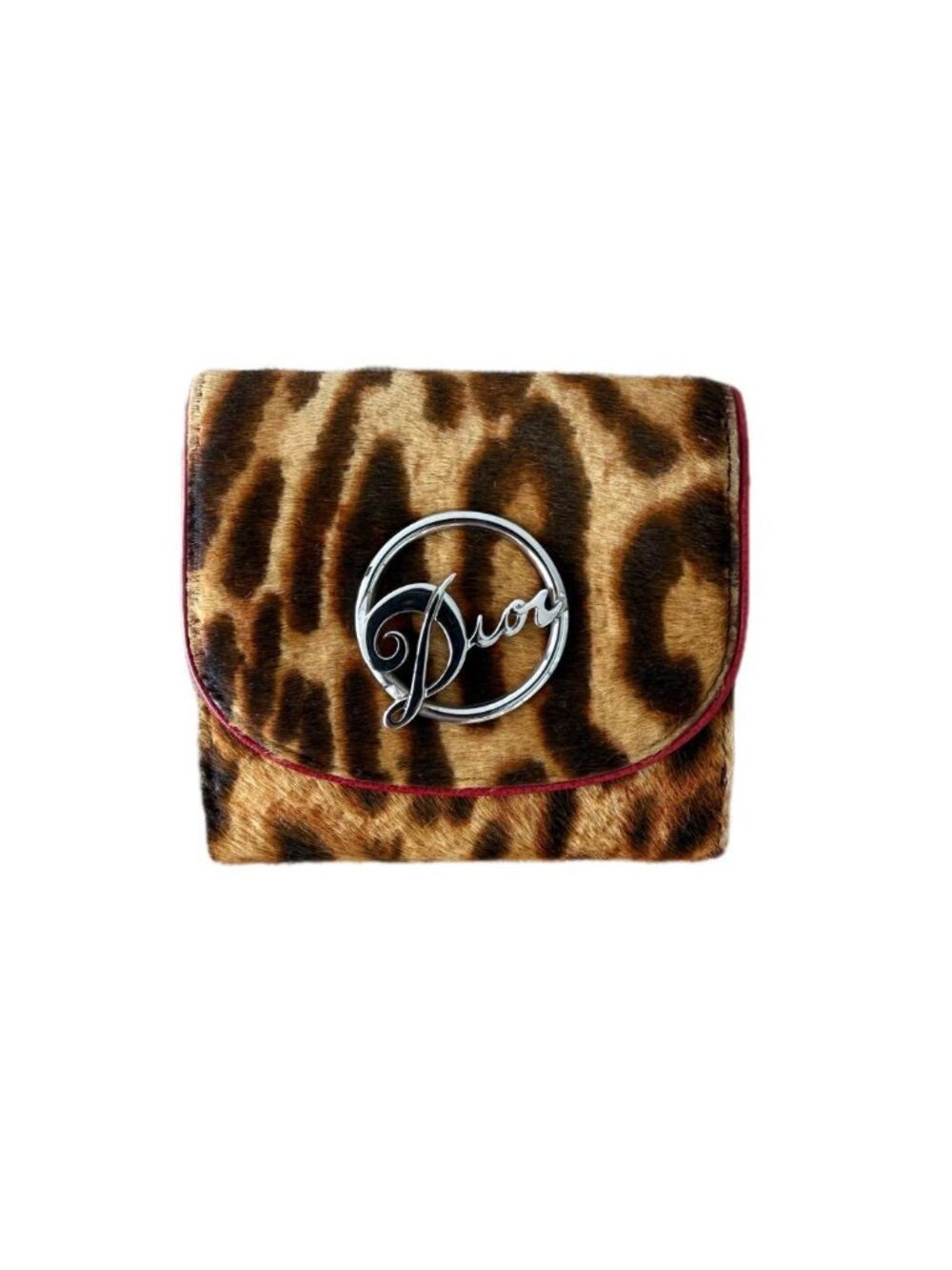 Dior John Galliano Era Leopard Print Pony Hair Wallet